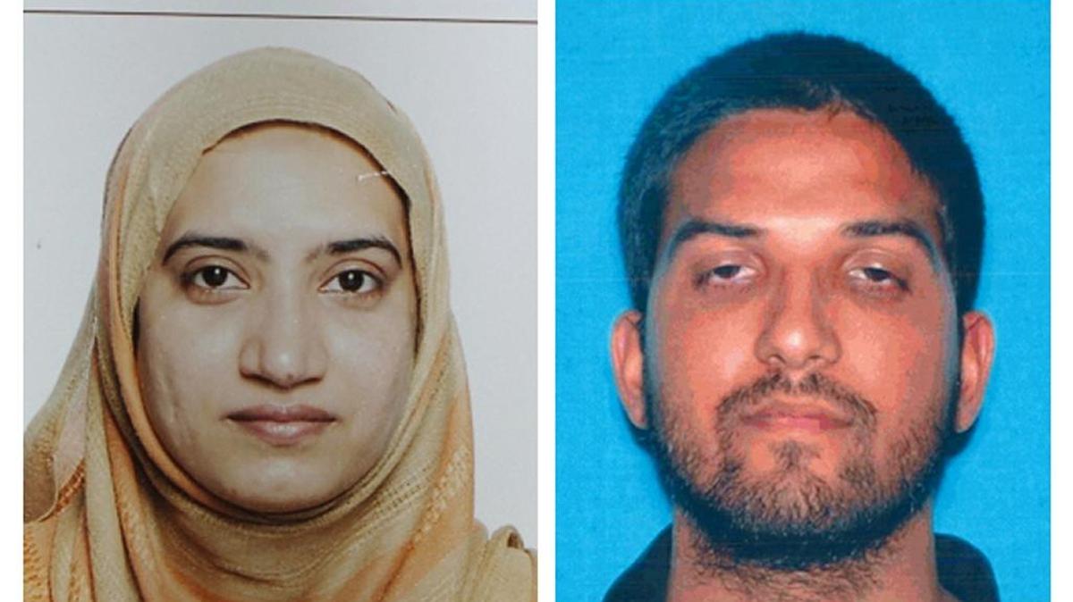This undated combination of photos provided by the FBI and the California Department of Motor Vehicles shows Tashfeen Malik, left, and Syed Farook. Malik made it through extensive background checks to receive residency in the United States.
