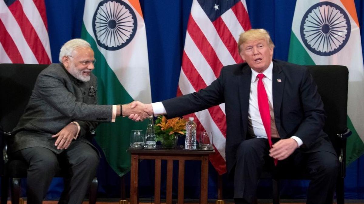 President Donald Trump, right, and Indian Prime Minister Narendra Modi shake hands during a bilateral meeting at the ASEAN Summit at the Sofitel Philippine Plaza on Monday in Manila, Philippines.