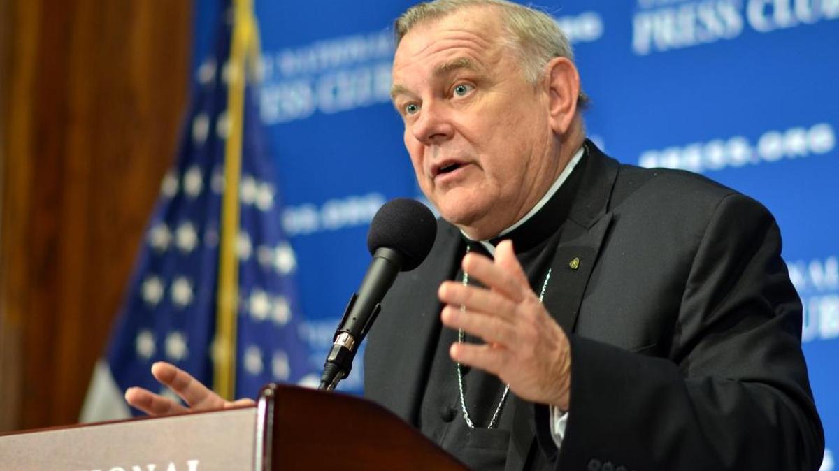 
Archbishop Thomas Wenski of Miami addresses an event at the National Press Club in Washington, D.C., on Sept. 16, 2015. Wenski and other Catholic leaders were discussing Pope Francis' recent statements on climate change and the environment.
