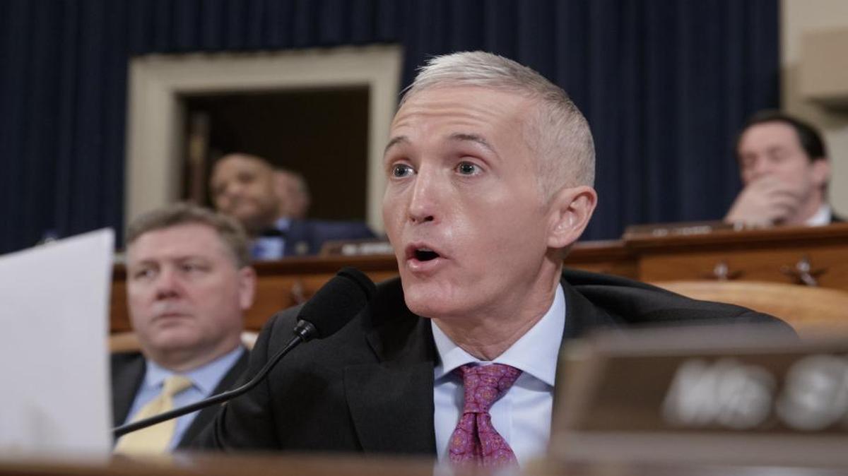 House Intelligence Committee member Rep. Trey Gowdy, R-S.C., questions FBI Director James Comey and National Security Agency Director Michael Rogers as they testify on Capitol Hill in Washington, Monday, March 20, 2017, before the House Intelligence Committee hearing on allegations of Russian interference in the 2016 U.S. presidential election.
