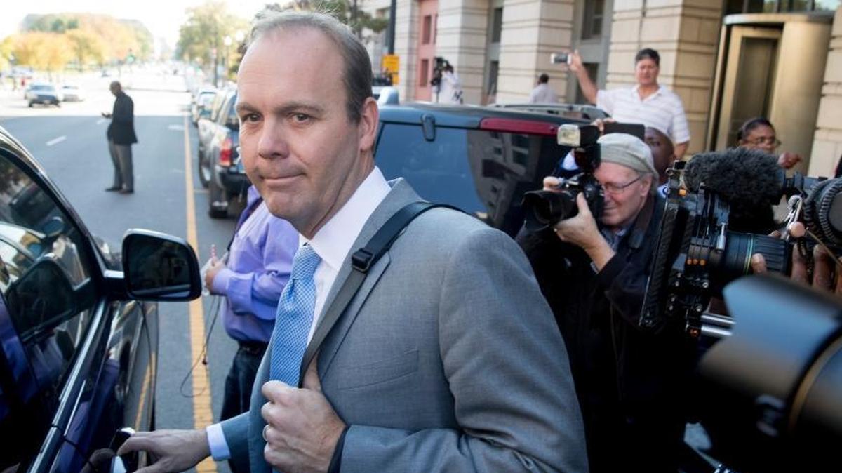 Rick Gates gets into a car as he leaves the federal courthouse in Washington on Nov. 2.