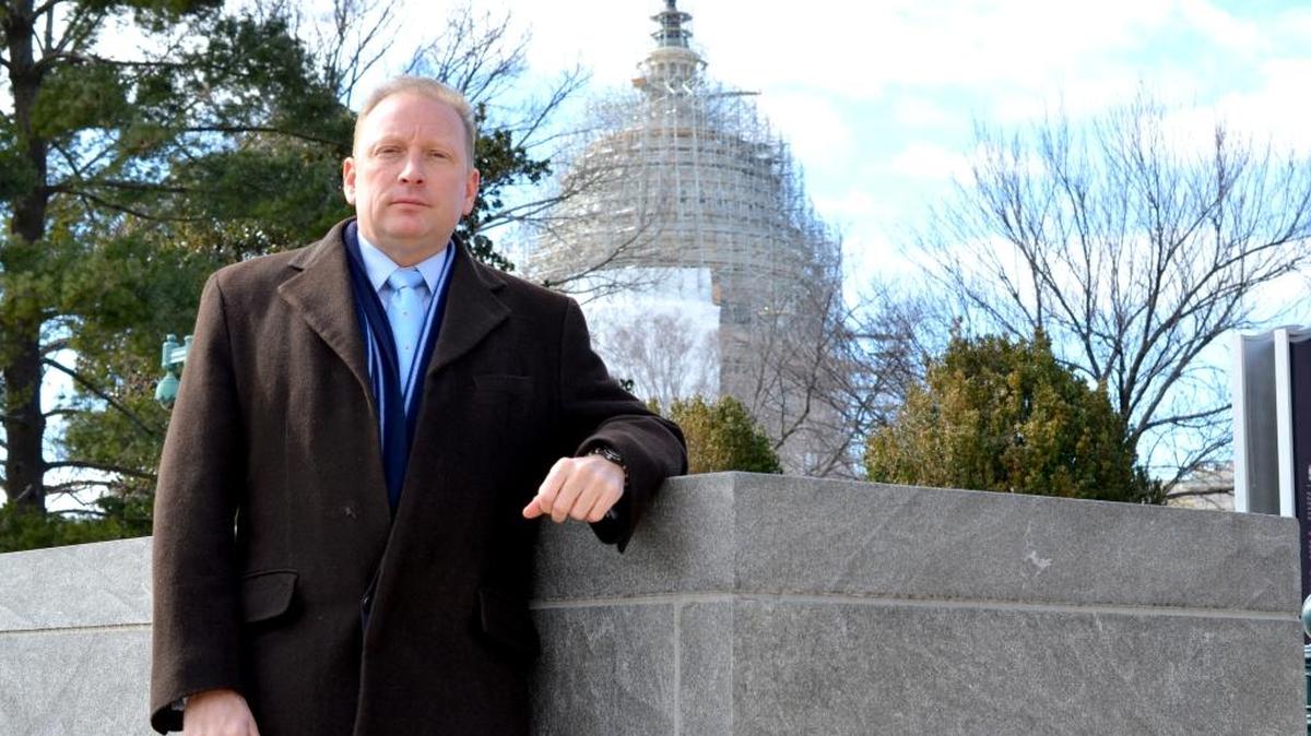 
Anthony Hardie of Bradenton, Fla., stands outside the U.S. Capitol on Jan. 30, 2015. He is a top official with the Washington-based advocacy organization Veterans for Common Sense. He says problems have persisted for years at the Department of Veterans Affairs St. Petersburg, Fla., office. 
