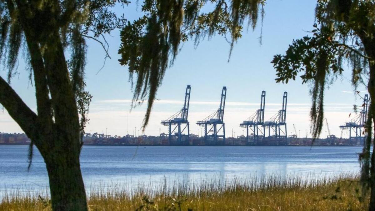 Containers arriving and leaving the Wando Welch Terminal (WWT) are unloaded and loaded for shipment. The terminal is the Port's largest terminal in terms of volume and physical size. The project to deepen the Charleston Harbor that began in 2016 will make it the deepest harbor on the East Coast and will bring larger vessels to the terminals.