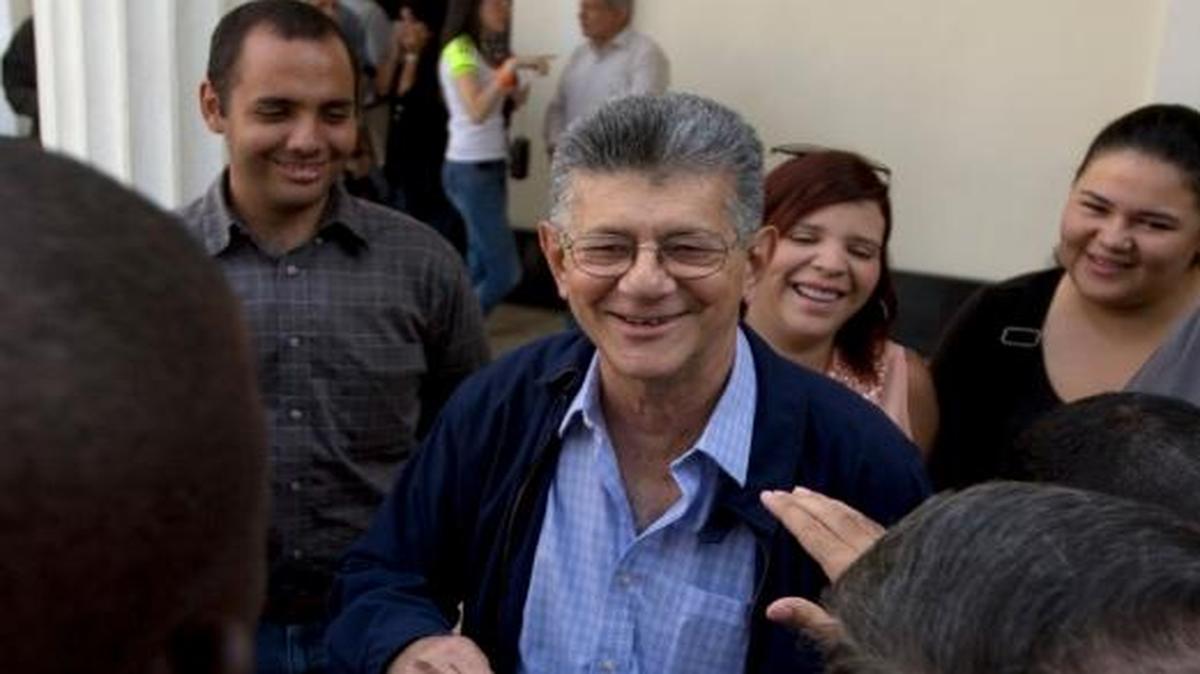 Venezuela's incoming parliamentary President Henry Ramos Allup after a news conference Jan. 8 at the National Assembly building in Caracas.