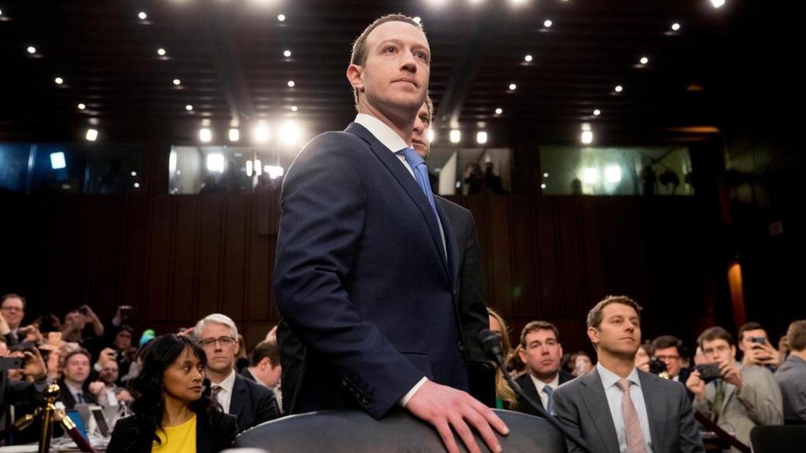 Facebook founder and chief executive Mark Zuckerberg arrives to testify before a joint hearing on Capitol Hill April 10. Facebook and Twitter both say they are getting better at halting fake accounts on their social media platforms.