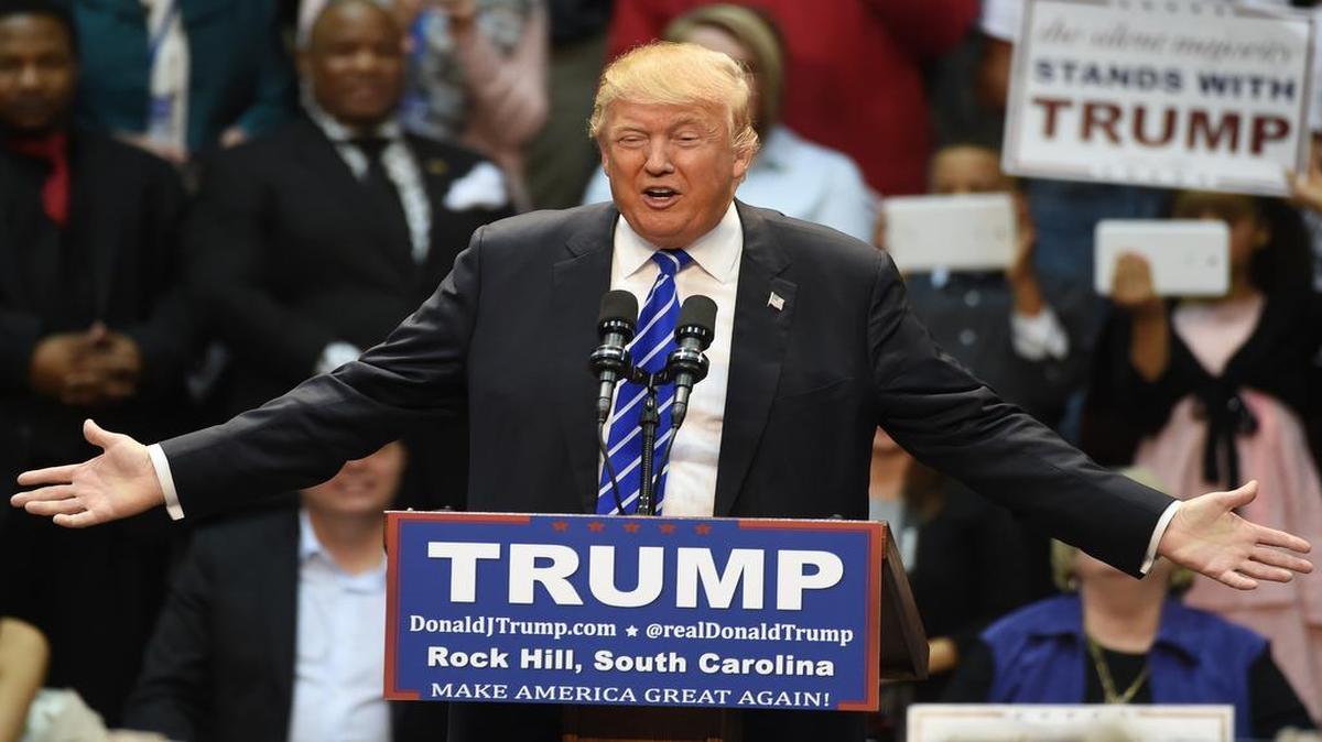 Republican presidential candidate Donald Trump speaks during a campaign stop at Winthrop University in Rock Hill on Friday.
