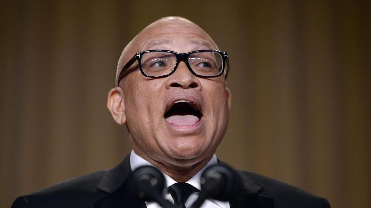 Comedian Larry Wilmore speaks during the White House Correspondent’s Association annual dinner on Saturday, April 30, 2016, at the Washington Hilton hotel in Washington, D.C.