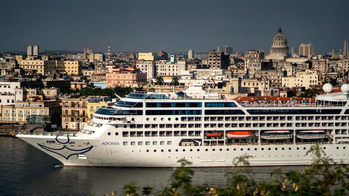 Carnival's Adonia cruise ship arrives from Miami in Havana, Cuba, Monday, May 2, 2016. The Adonia's arrival is the first step toward a future in which thousands of ships a year could cross the Florida Straits, long closed to most U.S.-Cuba traffic due to tensions that once brought the world to the brink of nuclear war.