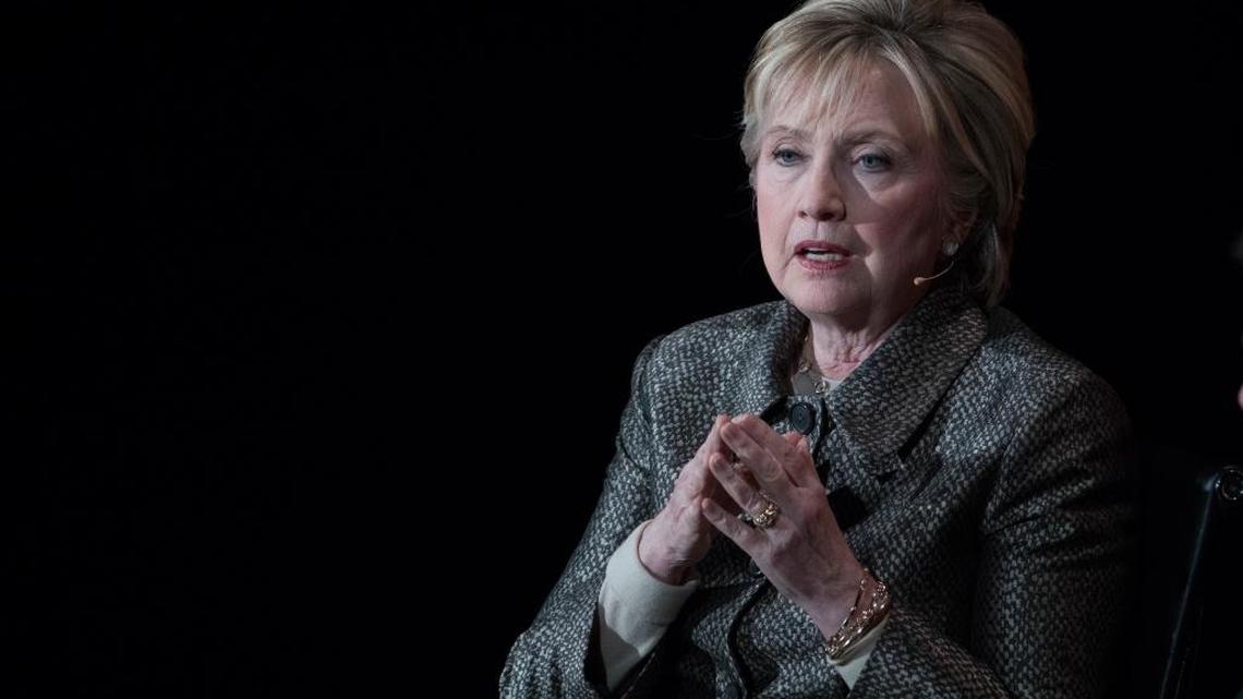 Former Secretary of State Hillary Clinton speaks in New York.