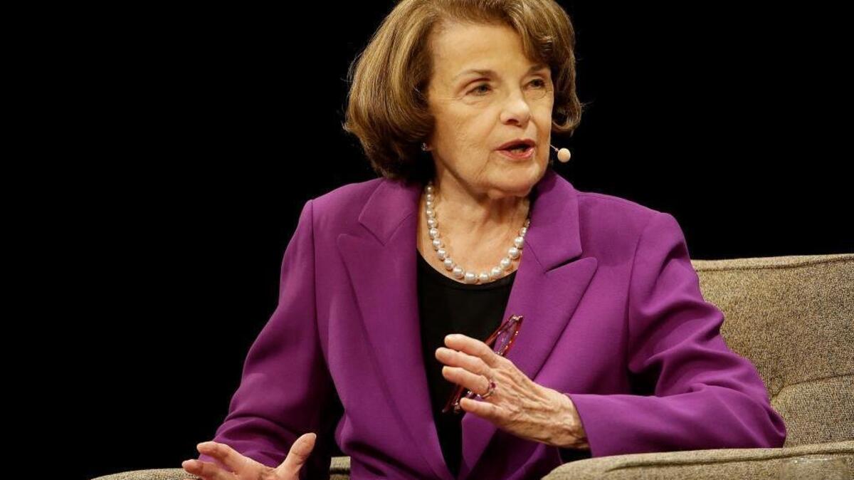 United States Sen. Dianne Feinstein, D-Calif., speaks at the Commonwealth Club in San Francisco, Tuesday, Aug. 29, 2017. Feinstein announced earlier this month she would run for a fifth term.