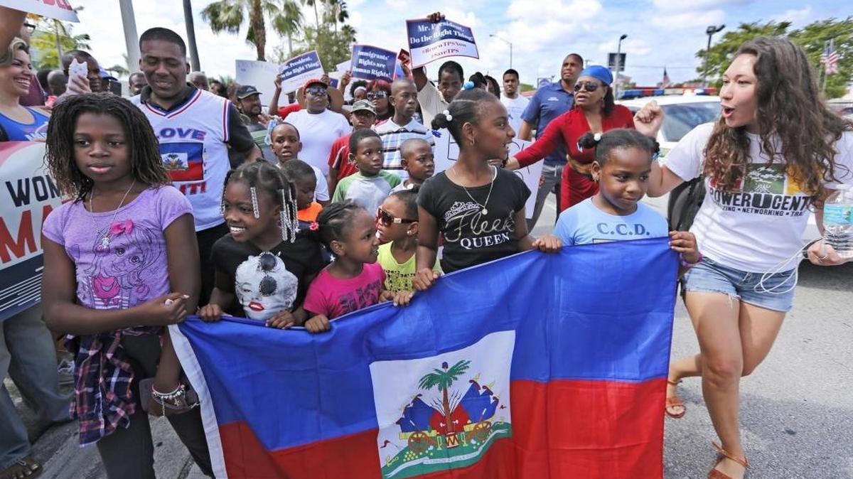 During a rally in May 2017 in front of U.S. Citizenship and Immigration Services offices in Miami, Haitian and immigration advocates demanded that the Trump administration extend Temporary Protected Status for Haitians.