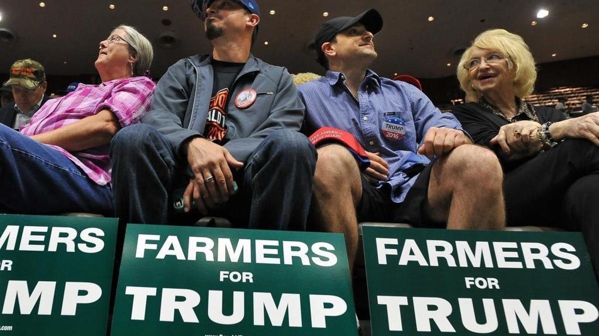 Farmers gather for a May 2016 rally for then-presidential candidate Donald Trump at Selland Arena in Fresno.
