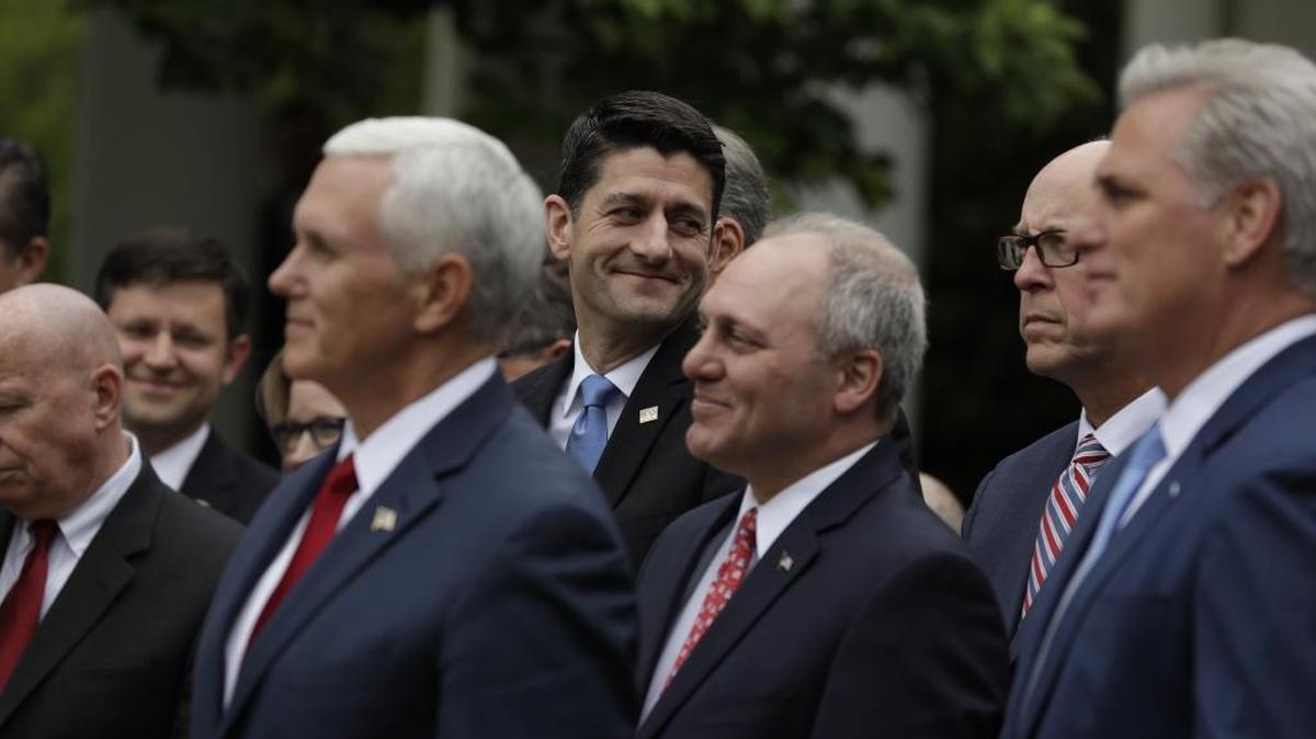 House Speaker Paul Ryan is seen in the Rose Garden of the White House in Washington, Thursday, May 4, 2017, after the House pushed through a health care bill. A pro-Ryan group is launching a new ad to thank supporters of the bill.