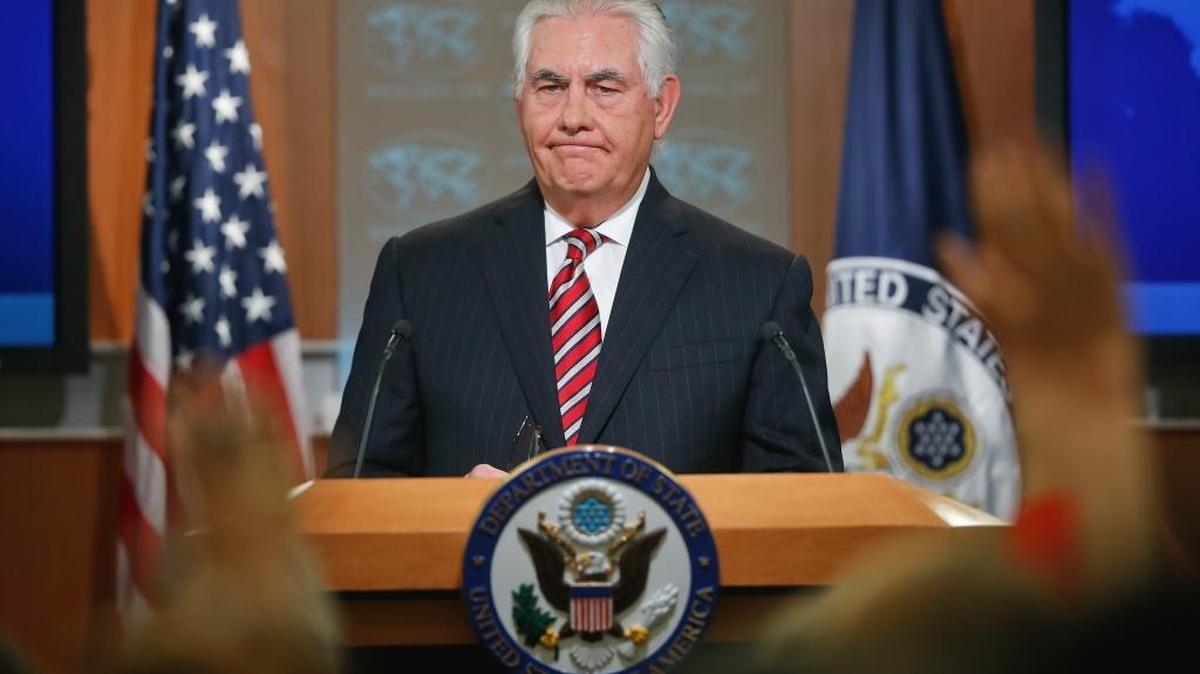 Secretary of State Rex Tillerson pauses as he takes questions from members of the media while speaking at the State Department in Washington, Tuesday, Aug. 22, 2017, to discuss Afghanistan. CEOs of major companies are urging him to name an ambassador-at-large for global women’s issues.