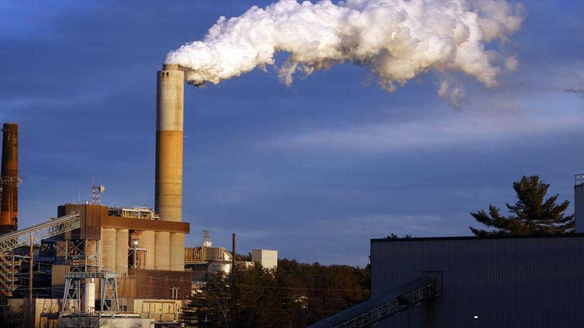
In this Jan. 20, 2015 file photo, a plume of steam billows from the coal-fired Merrimack Station in Bow, N.H. President Barack Obama on Monday, Aug. 3, 2015, will unveil the final version of his unprecedented regulations clamping down on carbon dioxide emissions from existing U.S. power plants. The Obama administration first proposed the rule last year. Opponents plan to sue immediately to stop the rule's implementation.
