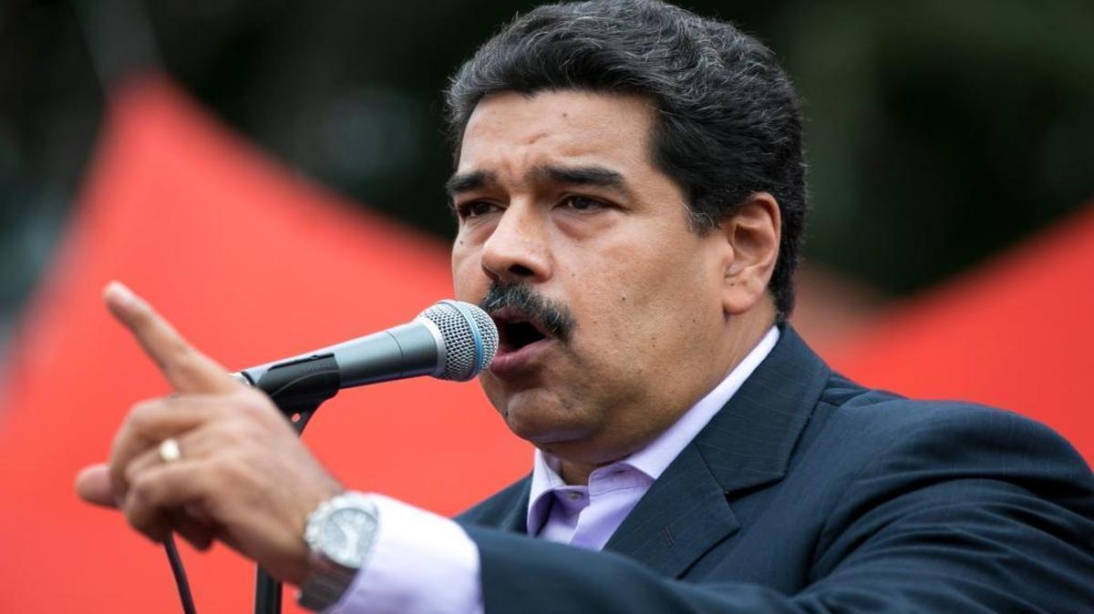 Venezuela's President Nicolas Maduro spoke to oil workers during a demonstration in Caracas, Venezuela, June 22, 2016.