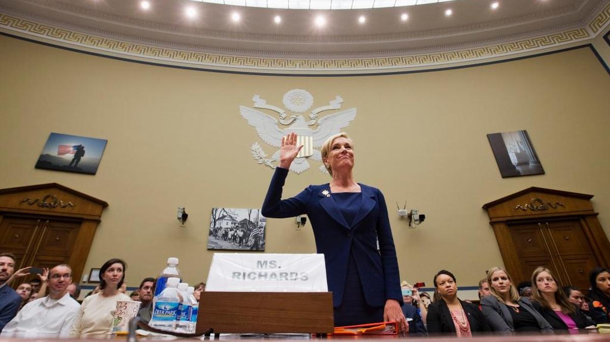 
Planned Parenthood Federation of America President Cecile Richards is sworn in on Capitol Hill in Washington Tuesday, prior to testifying before the House Oversight and Government Reform Committee. 
