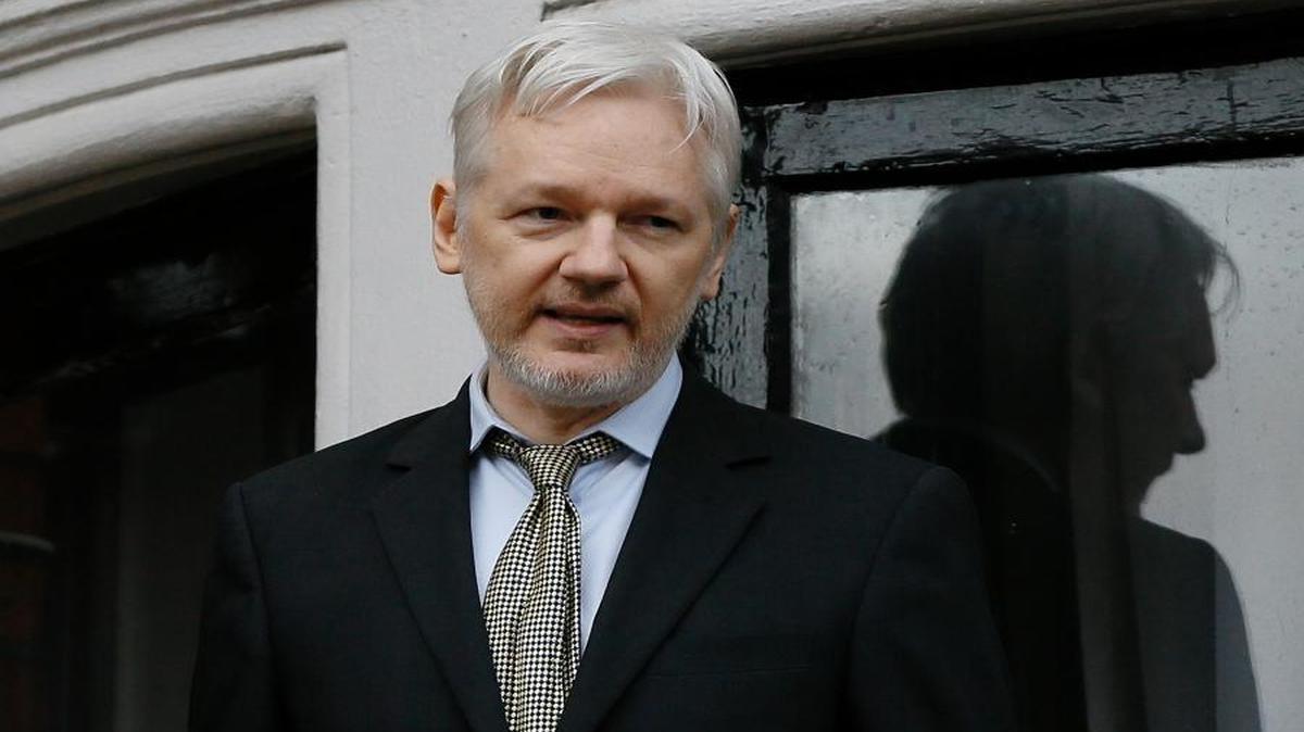 In this Feb. 5, 2016, photo, WikiLeaks founder Julian Assange speaks from the balcony of the Ecuadorean Embassy in London.