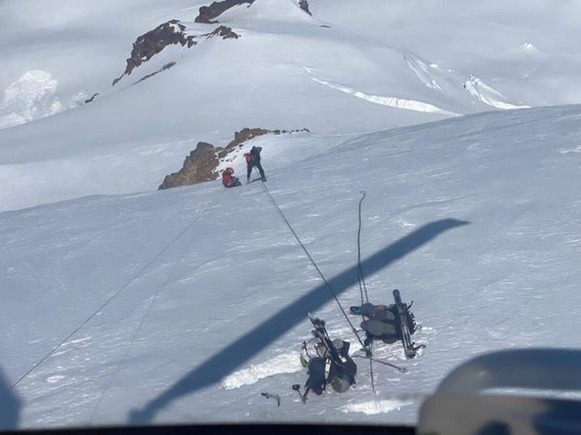 Rescuers helped two men get safely off Mount Baker.