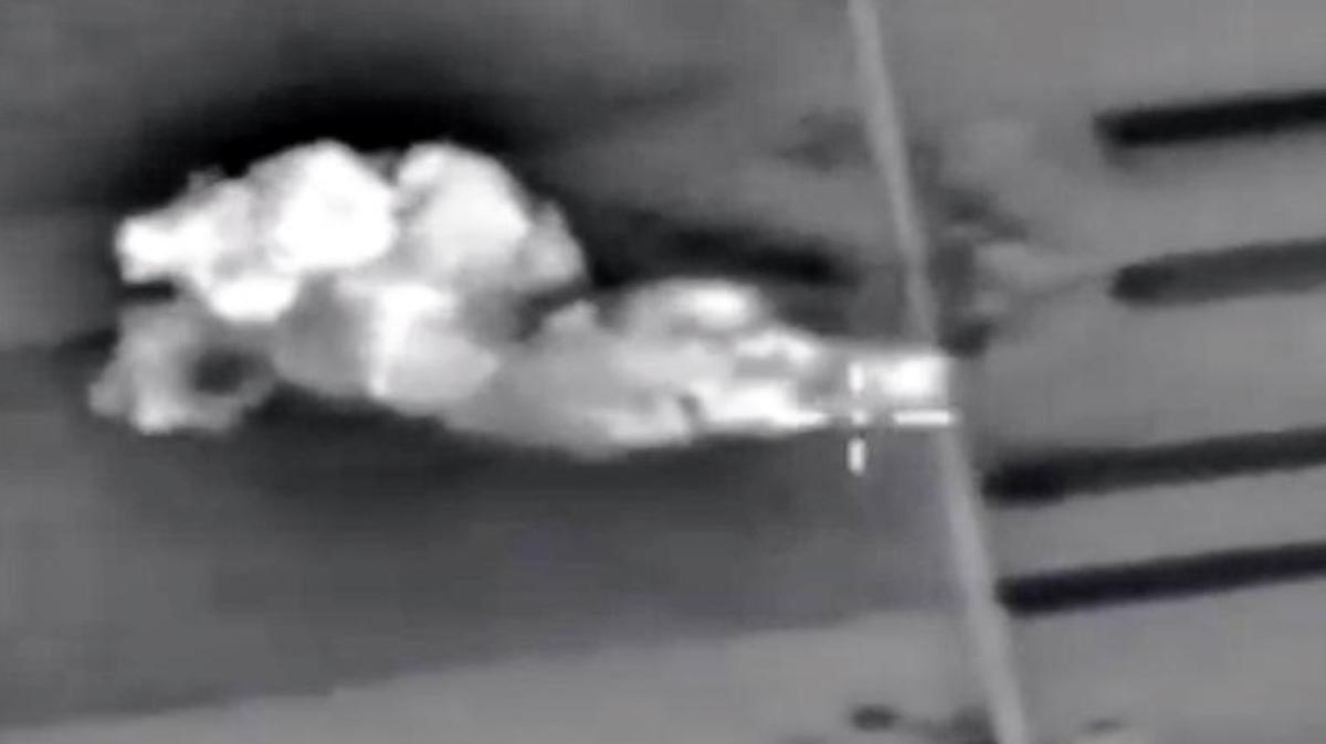 
A Russian bomb explodes in Syria in a photo take from video posted on the Russian Defense Ministry website. 
