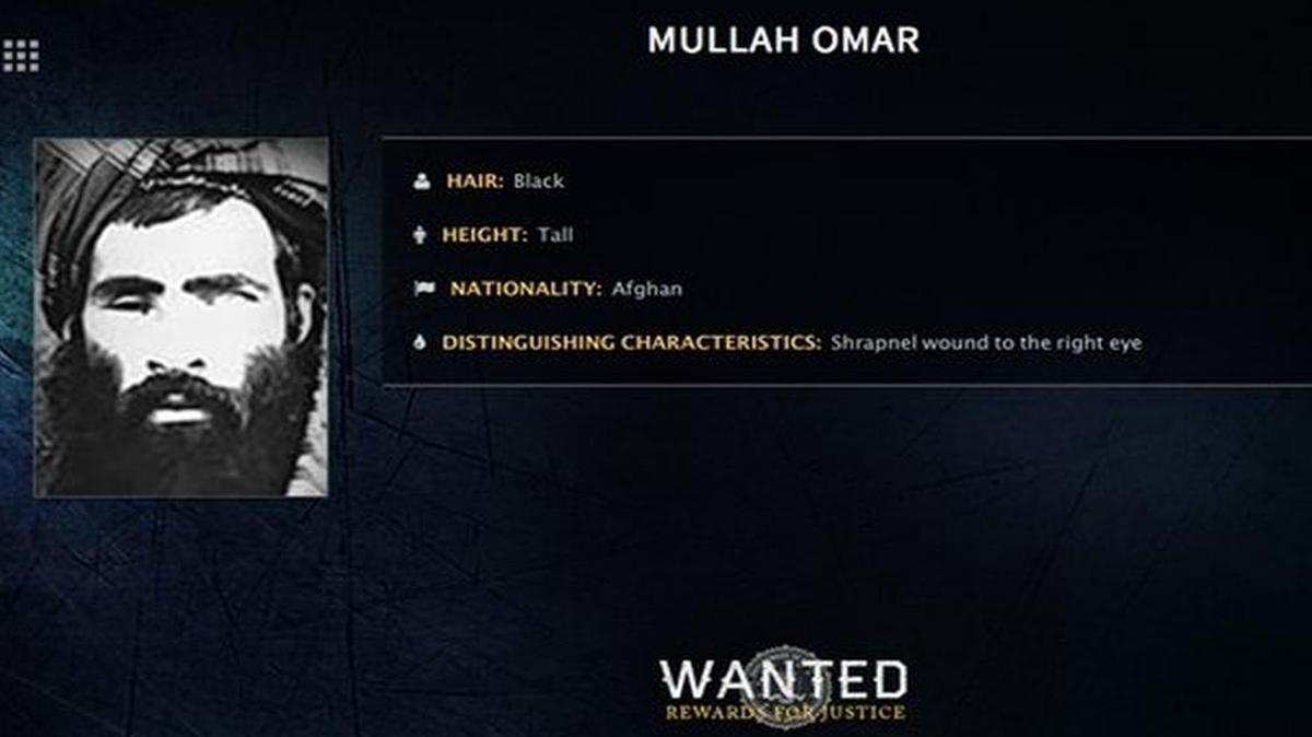 
Mullah Omar’s FBI wanted poster. For nearly three years after fleeing Afghanistan, he hid out selling potatoes in Karachi. 
