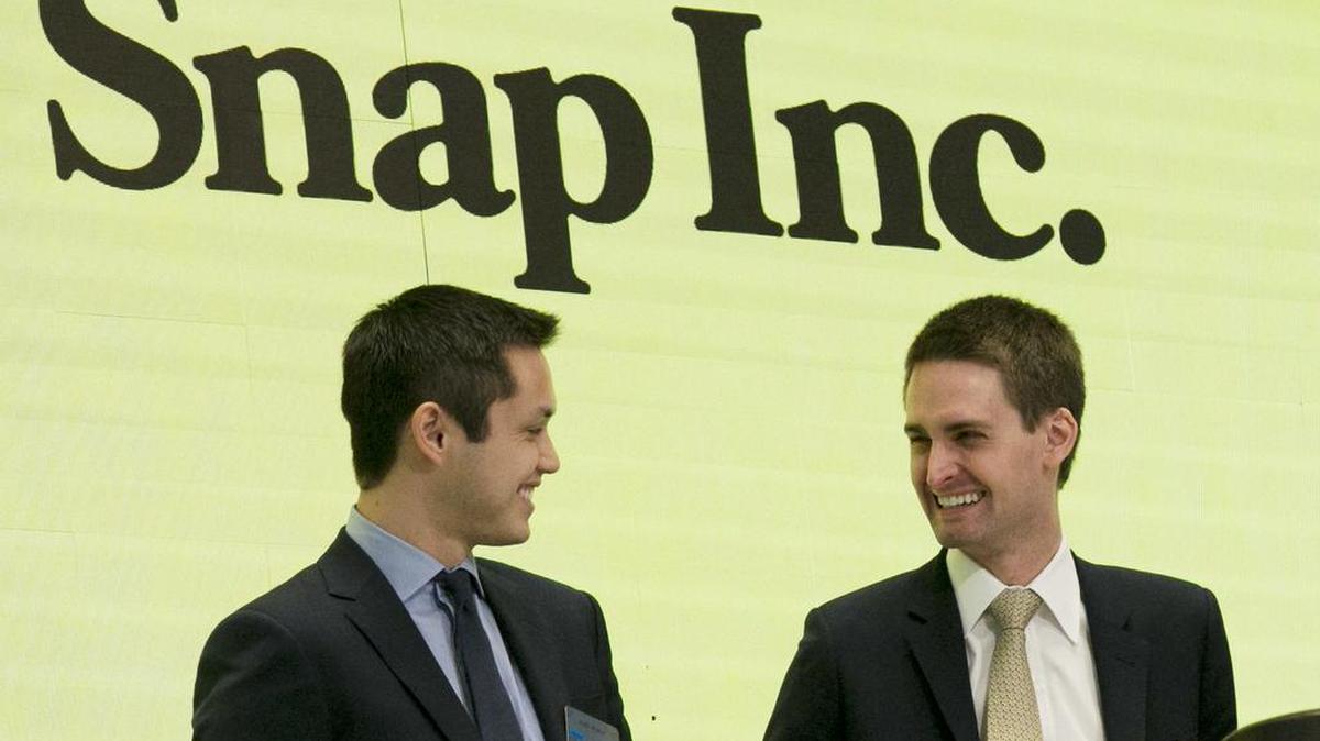 Snapchat is under fire over alleged racist comments made by CEO Evan Spiegel, right. The company denies that Spiegel said India and Spain are “poor countries” that Snap did not want to expand to.