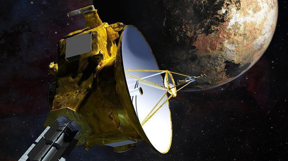 
Artist impression of NASA’s New Horizons spacecraft as it passes Pluto. 
