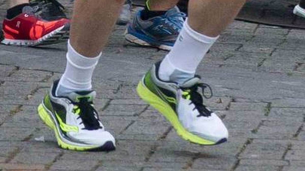 
This photo of President Enrique Pena Nieto running a 10-kilometer road race in Mexico City, Mexico, on Aug. 15, 2015, set off a storm on social media. Some internet users looked closely at his socks and decided that he'd put them on backward, with the heel portion on top. Pena Nieto set them straight on Twitter on Aug. 18, posting a photo of his Under Armour socks showing that the grayish colored portion is not the heel.
