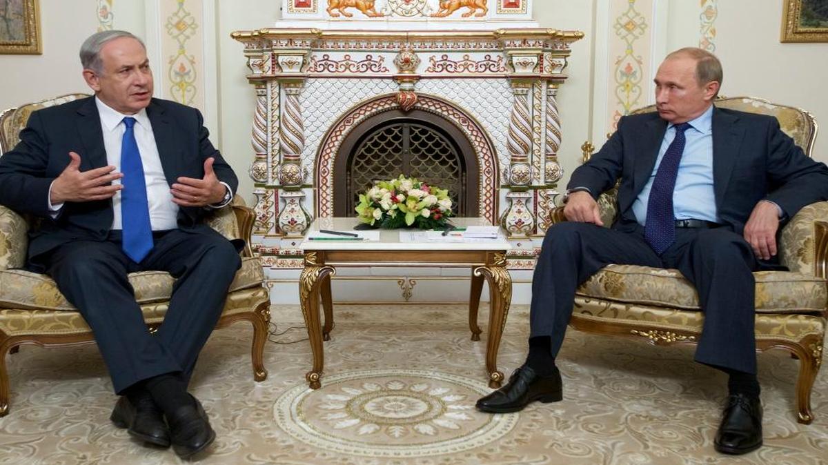 
Russian President Vladimir Putin and Israeli Prime Minister Benjamin Netanyahu during their meeting Monday.
