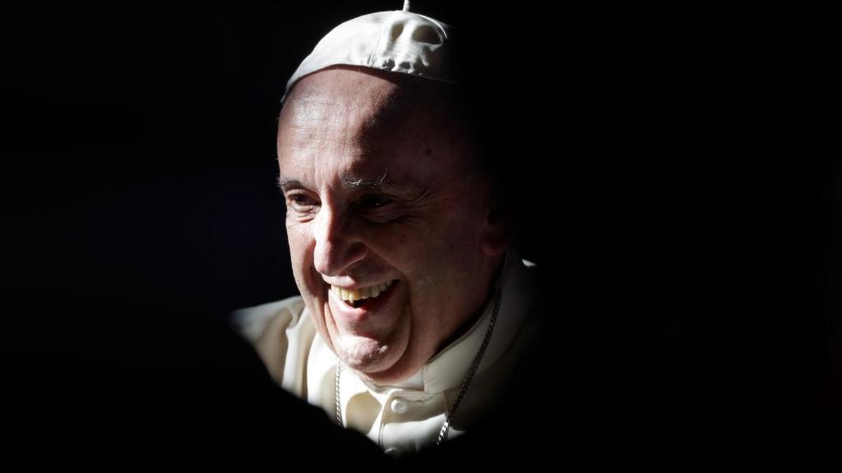 Pope Francis greets faithful at the end of a mass for pilgrims from the Netherlands in St. Peter's Basilica, at the Vatican.