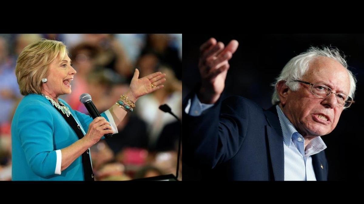 Hillary Clinton and Bernie Sanders, the top polling candidates for the Democratic presidential nomination, face off along with three other rivals Tuesday in their first debate.