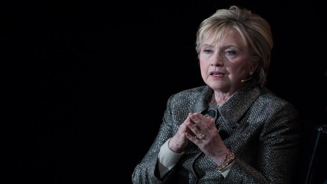 Former Secretary of State Hillary Clinton speaks in New York.