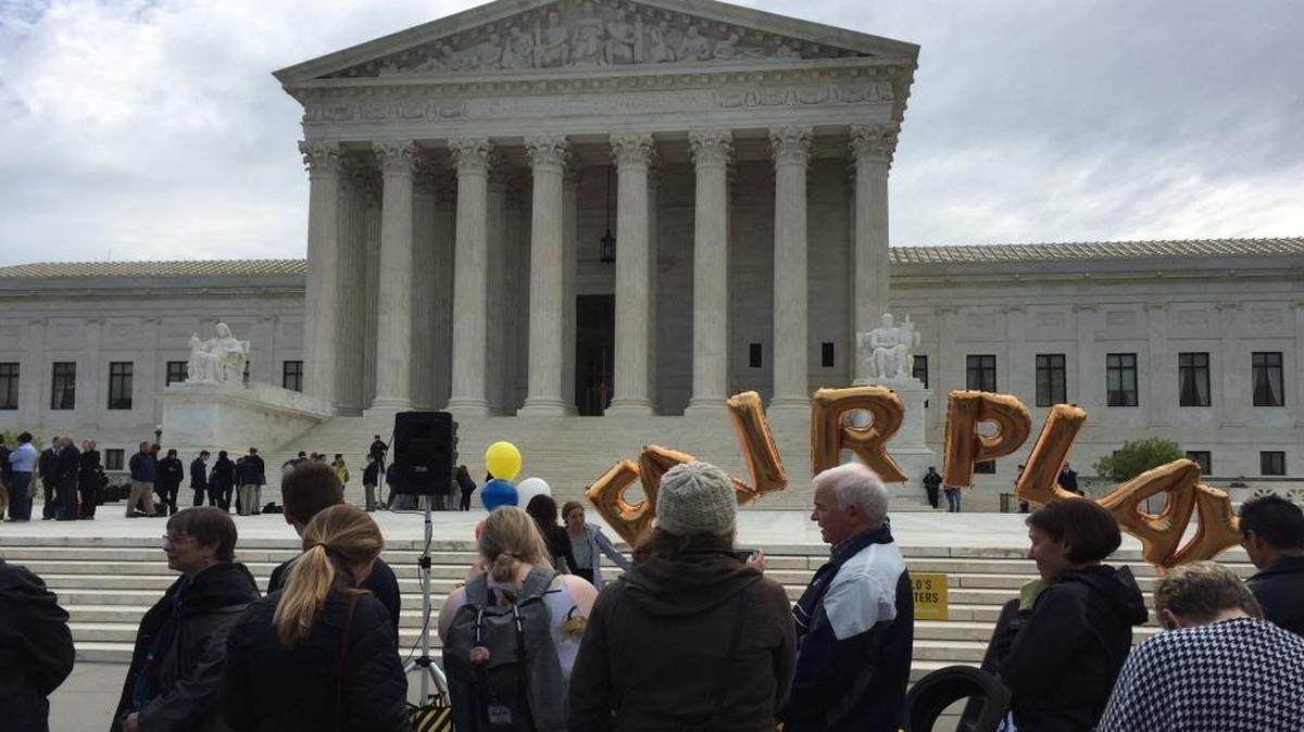 The Supreme Court on Wednesday, April 19, 2017, prior to oral argument in the case Trinity Lutheran Church v. Comer.