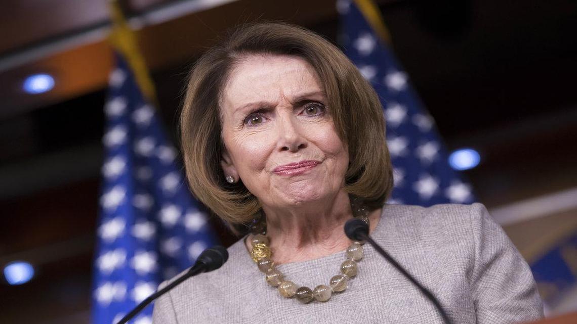 House Minority Leader Nancy Pelosi of Calif. listens during a news conference on Capitol Hill in Washington.