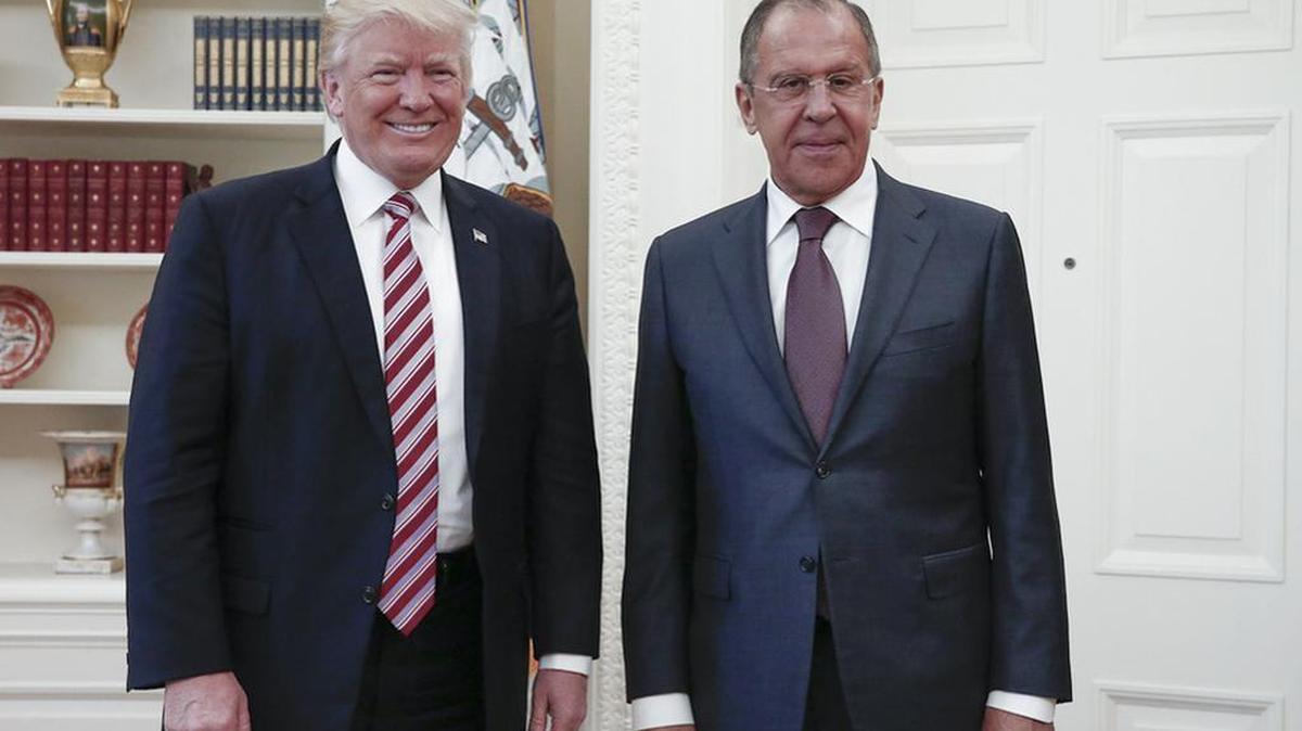 President Donald Trump meets with Russian Foreign Minister Sergey Lavrov, right, at the White House in Washington, Wednesday, May 10, 2017. President Donald Trump on Wednesday welcomed Vladimir Putin's top diplomat to the White House for Trump's highest level face-to-face contact with a Russian government official since he took office in January.