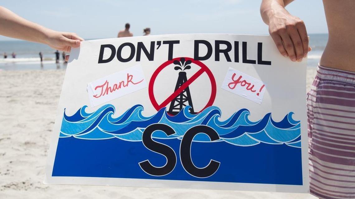 Activists who oppose offshore drilling and seismic testing gather a Plyler Park to join hands on the beach in solidarity. The annual Hands Across the Sand event is sponsored in Myrtle Beach by S.O.D.A. and the Grand Strand Surfrider Foundation.