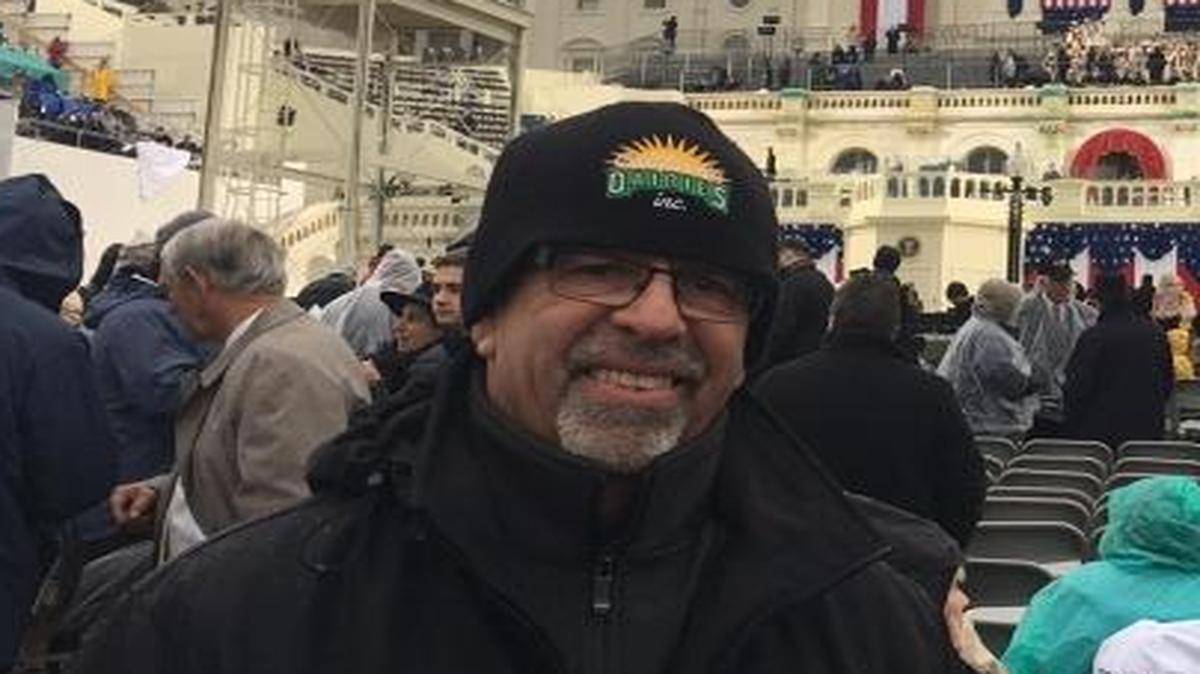 Hanford farmer Vernon Costa awoke very early to claim his seat on Inauguration Day.