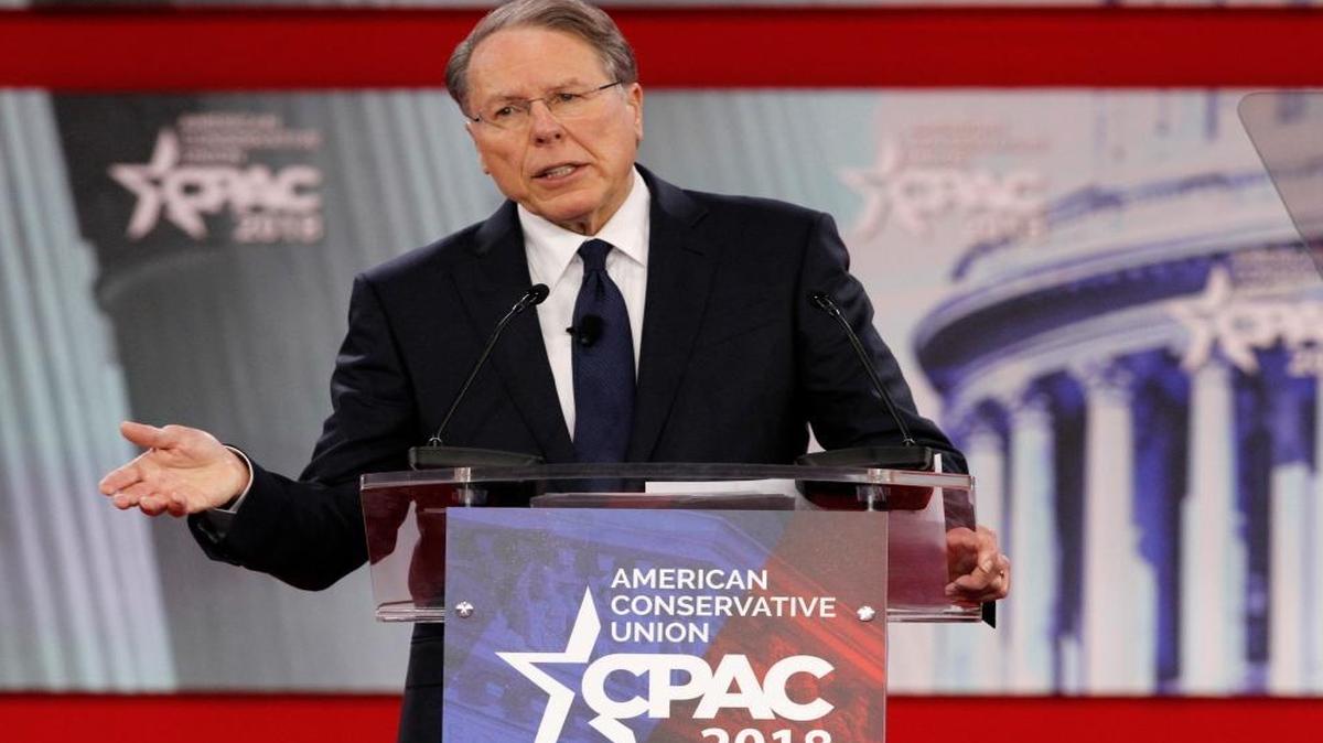 National Rifle Association Executive Vice President and CEO Wayne LaPierre, speaks at the Conservative Political Action Conference (CPAC), at National Harbor, Md. last month.