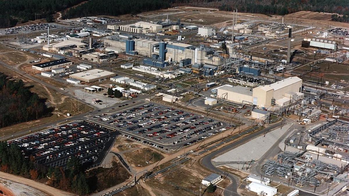 Aerial shot of the Savannah River Site in Aiken, SC, where a controversial plan would send plutonium for conversion into fuel for Charlotte’s nuclear reactors.