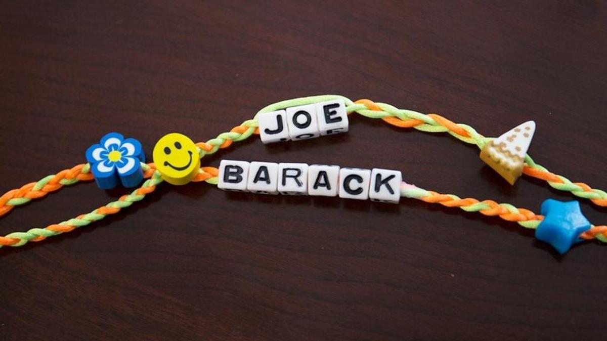 Vice President Joe Biden tweeted a photo of these friendship bracelets, which President Barack Obama was shown making in a Buzzfeed video in June.