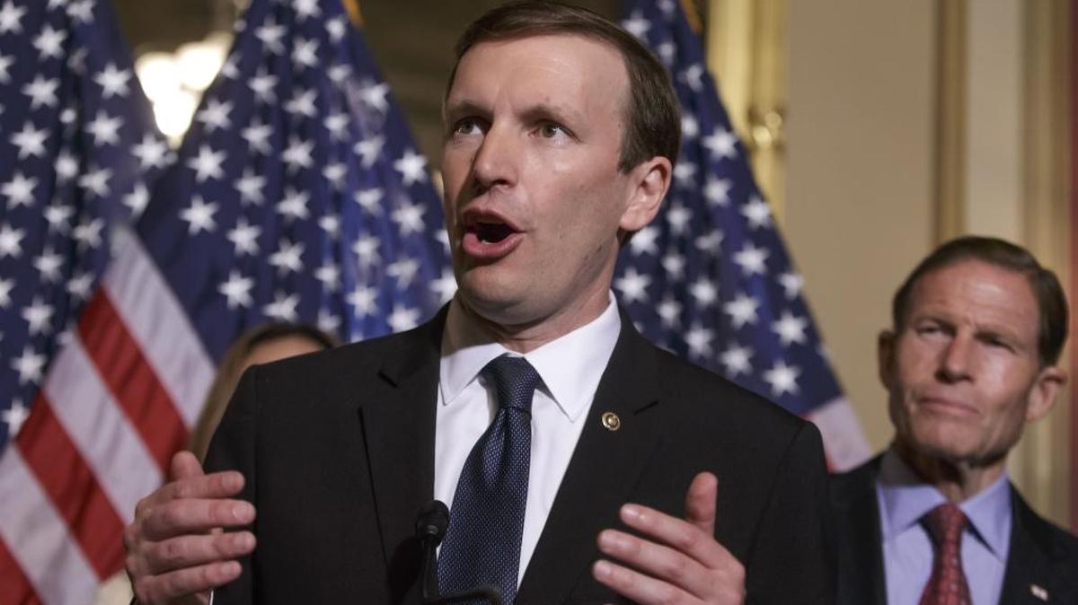 Sen. Chris Murphy, D-Conn., left, accompanied by Sen. Richard Blumenthal, D-Conn., right, and other Democratic senators, calls for gun control legislation in the wake of the mass shooting in an Orlando LGBT nightclub this week, Thursday, June 16, 2016, on Capitol Hill in Washington. Murphy waged a roughly 15-hour filibuster into early Thursday, asserting as he yielded the floor that Republican leaders had committed to hold votes on expanded gun background checks and a ban on gun sales to suspected terrorists.