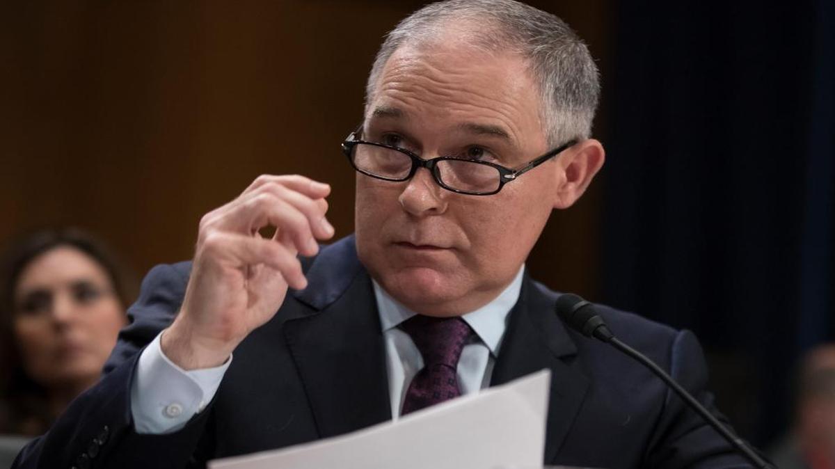 Environmental Protection Agency Administrator-designate, Oklahoma Attorney General Scott Pruitt, testifies Wednesday, Jan. 18, 2017, before the Senate Environment and Public Works Committee.
