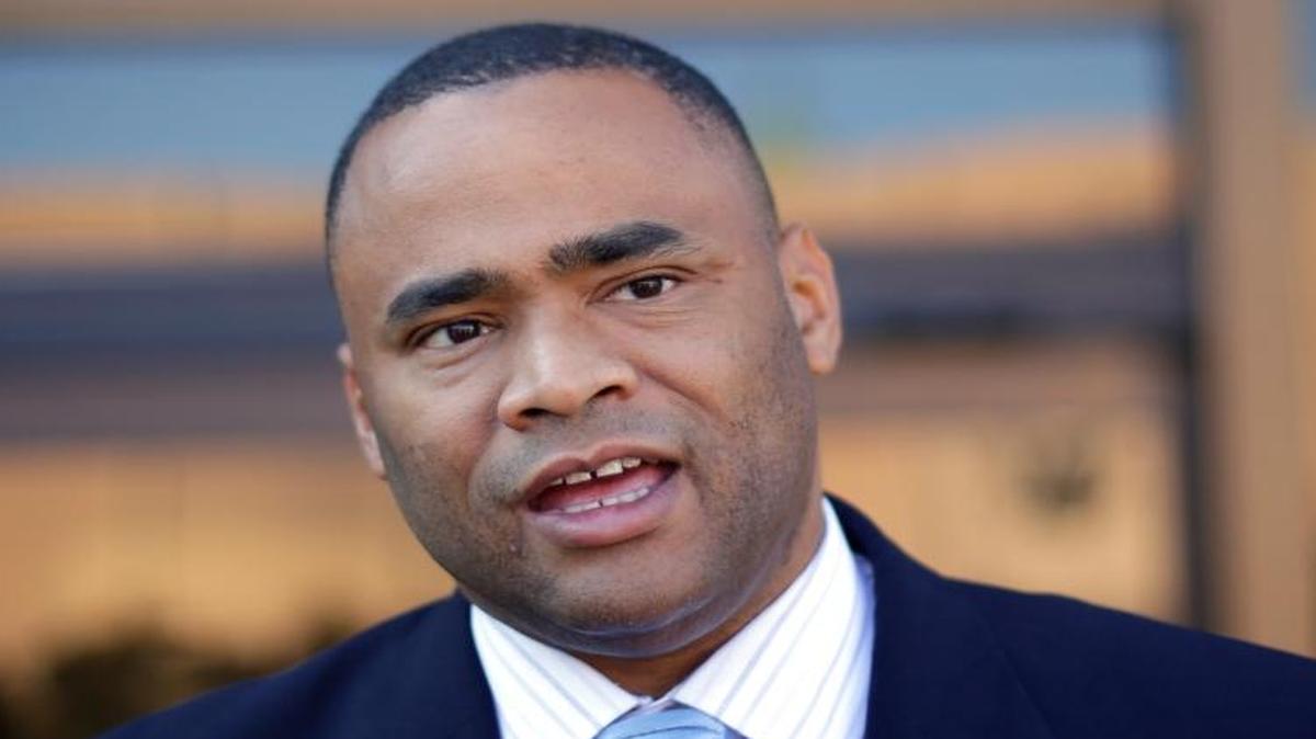 U.S. Rep. Marc Veasey, D-Texas, talks to the media outside of the U.S. Courthouse on July 14, 2014, in San Antonio.