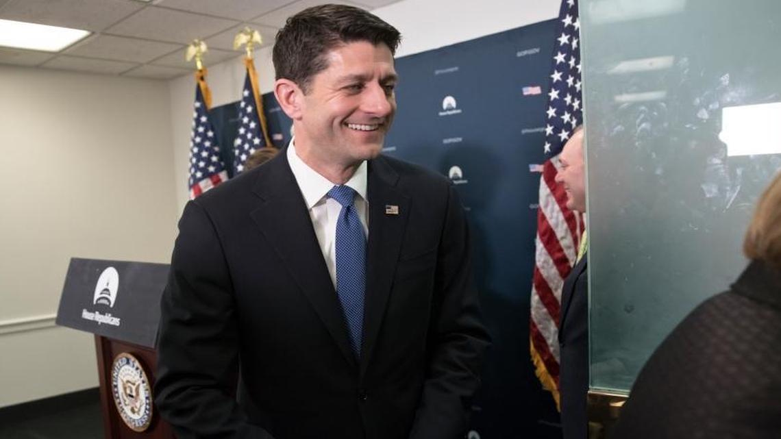 House Speaker Paul Ryan of Wis., finishes a news conference on Capitol Hill in Washington, Tuesday, Jan. 10, 2017, to discuss efforts to replace the Affordable Care Act, following a closed-door meeting with the GOP caucus.