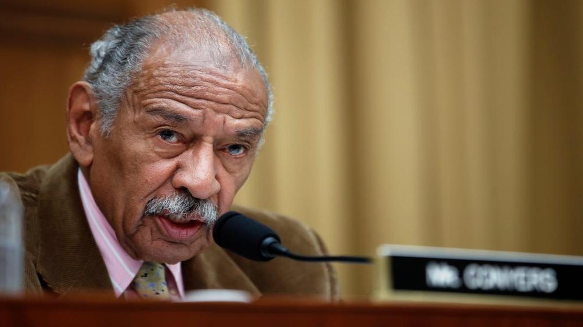 Rep. John Conyers, D-Mich., speaks during a hearing of the House Judiciary subcommittee on Capitol Hill in Washington. Conyers said Tuesday he would retire from Congress.
