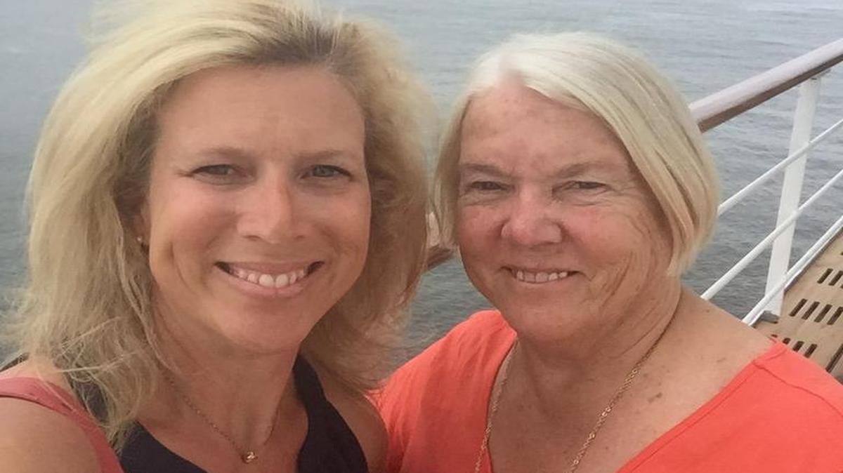 Charles W. Mathers was a 9/11 victim. His daughter, Marjory Kane, left, and his widow, Marge Mathers, are pictured. Marge Mathers used to live in New Jersey but has moved to Galveston, Texas. Behind them is the skyline of southern Manhattan, where the Twin Towers once stood. One World Trade Center, built on the grounds, is the high point in the background. They want victims' families to be able to sue foreign governments that supported terrorists. and they are pushing for Congress to pass a bill before the 15th anniversary.