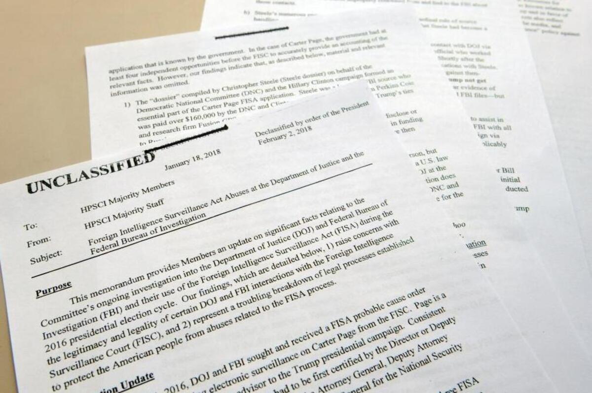 After President Donald Trump declassified the memo, the Republican-led House Intelligence Committee released the memo based on classified information that alleges the FBI abused U.S. government surveillance powers in its investigation into Russian election interference.