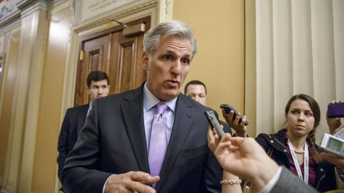 
In this Nov. 17, 2014 file photo, House Majority Leader Kevin McCarthy of Calif., departs an orientation luncheon for newly-elected GOP members of the House, on Capitol Hill in Washington. 
