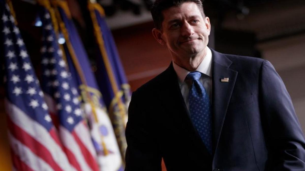 House Speaker Paul Ryan, R-Wis., finishes a news conference where he discussed the Republican agenda, March 30, 2017, on Capitol Hill in Washington.