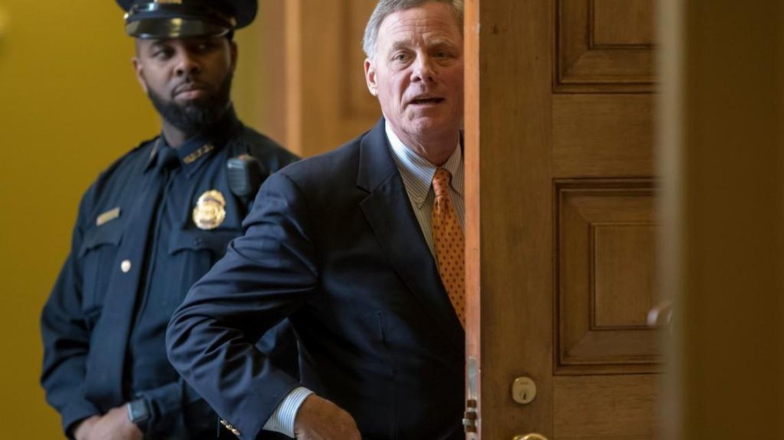 Senate Select Committee on Intelligence Chairman Richard Burr, R-N.C., arrives for a closed-door Republican policy luncheon at the Capitol in Washington, Thursday, Jan. 4, 2018.